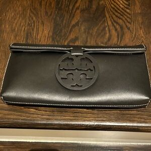 Tory Burch Leather Clutch Black